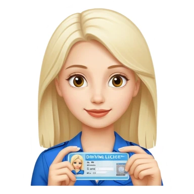 White blond girl from Russia passed exam and received driving license in UAE sticker