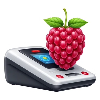 A raspberry scanning wih a scanner sticker