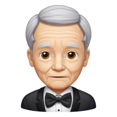 elderly with bow tie sticker