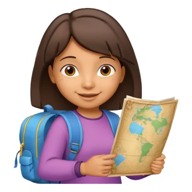 dora the explorer with boots and map emoji sticker
