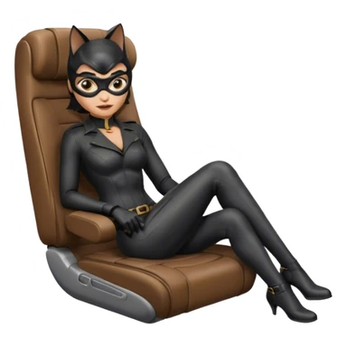 Catwoman on airplane seat sticker
