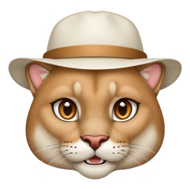 Cougar in white hat sticker