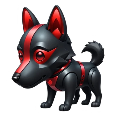 red glitter cyberpunk dog sticker
