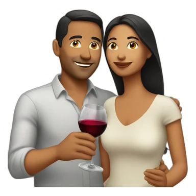latin couple drinking wine sticker