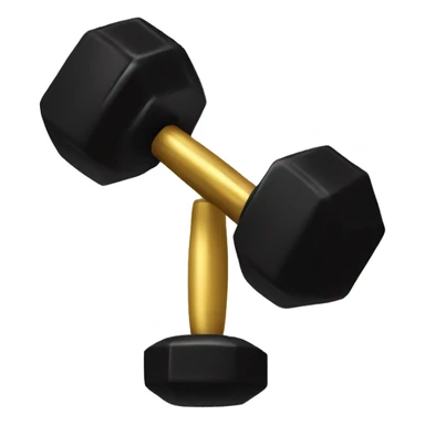 Black and gold dumbbells sticker