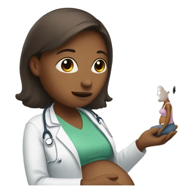pregnant woman talking to a doctor sticker