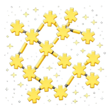 Pixel art icon of a glowing constellation made of connected stars, symbolizing knowledge paths and courses. 
Minimalistic, clean pixel style, soft glow, readable at small size, centered, no background, designed for dark UI.
 sticker