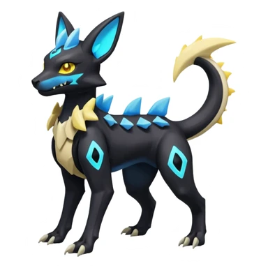 Manectric-Electrike-Lucio-Cubone-Umbreon-Marowak-Draco-Fakémon-hybrid-creature (full body), 4 legs sticker