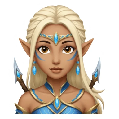 ESO female water elf with scale skin warrior with lashes and earrings sticker