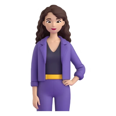 Trendy fashionable woman with long loose wavy hair wearing chic clothes sticker