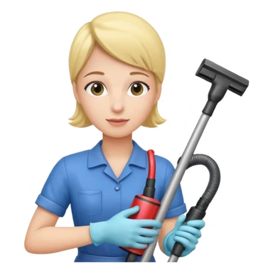 técnico de limpieza sujetando una aspiradora sticker