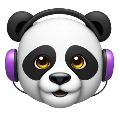 colorfoul panda face wearing headset sticker