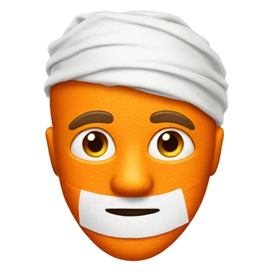 a orange man with bandaged right ear sticker