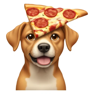 Dog eating a pizza sticker