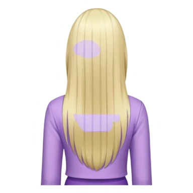back view of a person, blonde with long straight hair, wearing pastel purple clothes, variation 3 sticker