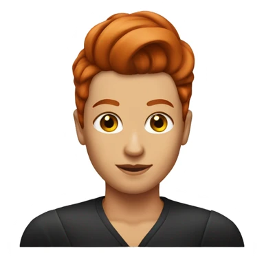 Redhead woman with slick back hair man sticker