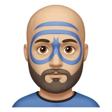 bald bearded man with face paint sticker