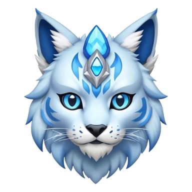A blue fantasy-lynx-fakemon-Digimon-creature-hybrid sticker