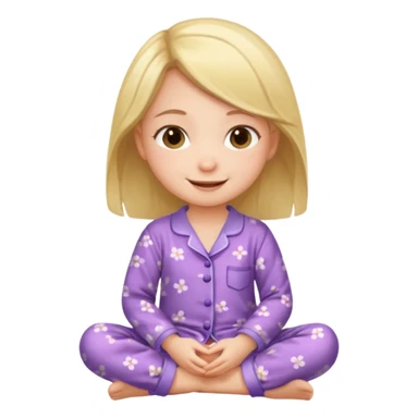 girl kid wearing cure pyjama sitting sticker