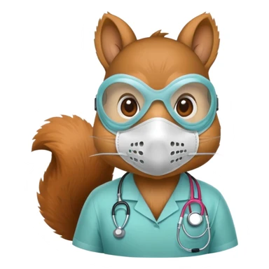 squirrel Wearing Medical Mask sticker