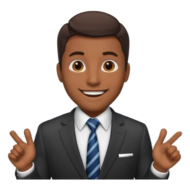 excited office boss sticker