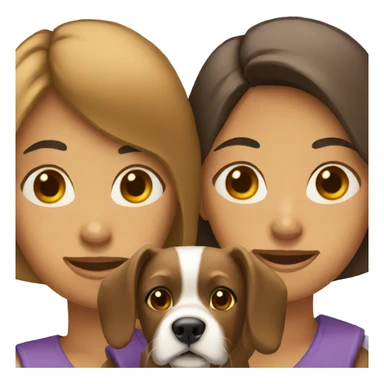 two women with a dog sticker