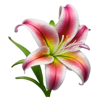 rainbow stargazer lily sticker