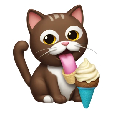 Cat eating ice cream chocolate sticker