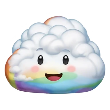 big rainbow poop emoji cloud sticker