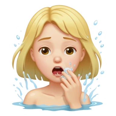 Girl Coughing in water sticker