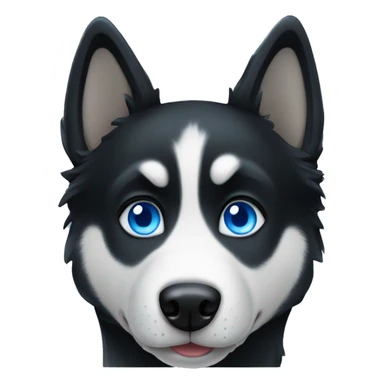 All Black husky dog with blue eyes sticker
