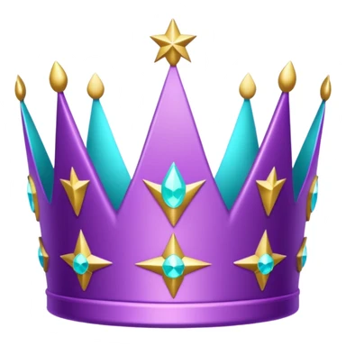 Feeling purple cian crown shine star glitter sticker