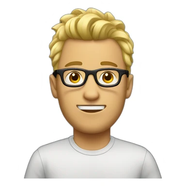 guy with glasses and blonde mohican sticker