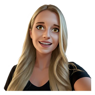 blonde girl smiling selfie sticker