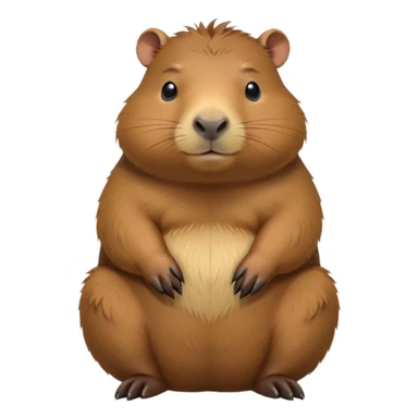 cinematic-capybara-realistic-full-body-sitting-emoji,-plump-and-relaxed-body-soaking-in-the-warm-sun,-short-brown-fur-slightly-ruffled,-head-tilted-dramatically,-calm-expressive-eyes-exuding-serene-wisdom,-simplified-yet-realistic-focused-features,-highly-detailed,-glowing-with-an-almost-sarcastic-glow sticker