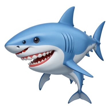 cartoonist blue shark wearing shirt sticker