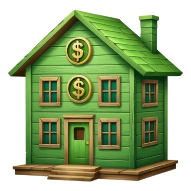 a house with a dollar sign in the middle sticker
