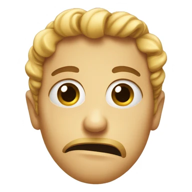 A face with a sad look and a twisted lip sticker