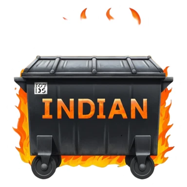 Flaming dumpster fire with the words "Indian government" on the dumpster. No typo. sticker