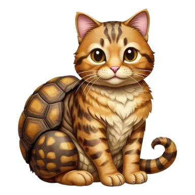 cinematic-[tortoise shell tabby cat]-realistic-full-body-sitting-emoji,-tail-curled-playfully-around-its-paws,-head-tilted-dramatically,-scruffy-[tortoise shell]-fur,-simplified-yet-realistic-focused-features,-highly-detailed,-glowing-with-an-almost-sarcastic-glow sticker