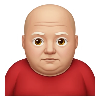 fat man bald wearing red tunic not smiling sticker