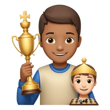 Kid with trophy, Chess club. sticker