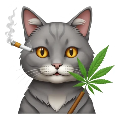 cat smoking weed sticker