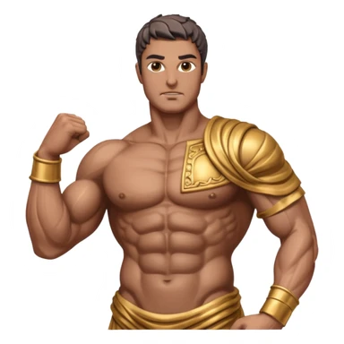 create a  upper body of muscular men greek statue in full chrome sticker