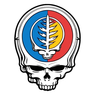 gratefule dead steal your face logo with new mexico zia symbol sticker