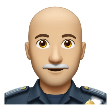 Bald Turkish man with light beard in police uniform  sticker