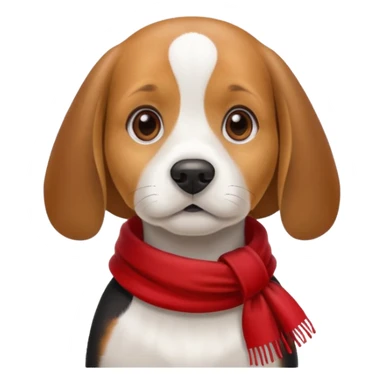 Beagle wearing a red scarf sticker