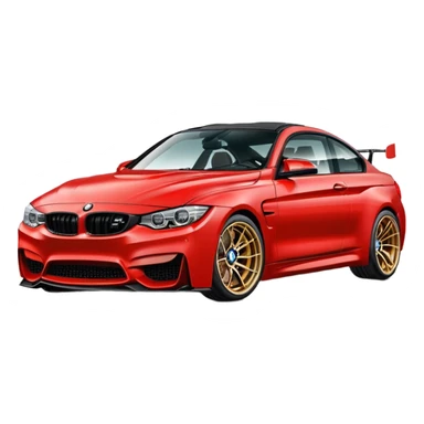 Modified Bmw m4 red colour sticker