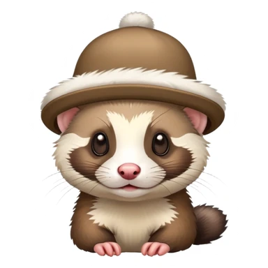 Ferret with a hat  sticker