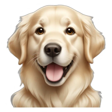 Golden Retriever white happy sticker